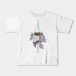 tradscantia plant in aromantic pride pot Kids T-Shirt